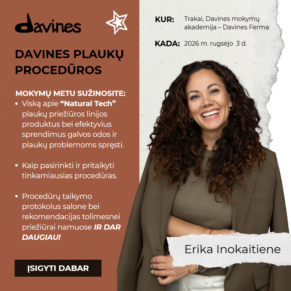 Davines plaukų procedūros